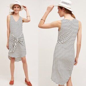 Anthropologie Dolan Left Coast Stripe Tie Front Dress Black & White Size M EUC